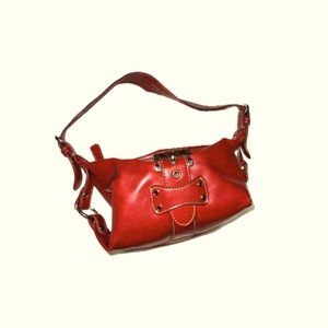 Vintage red leather mini bag